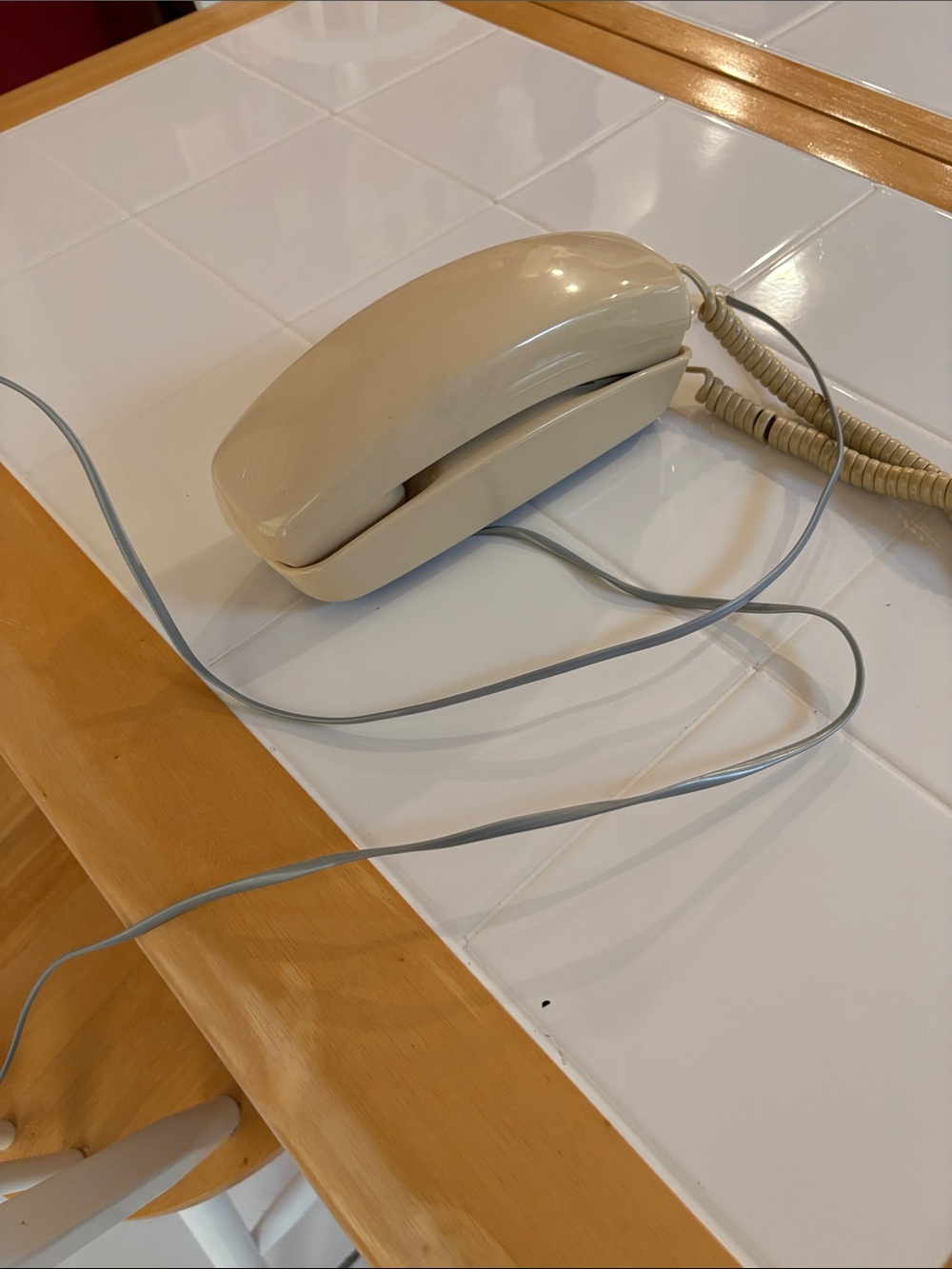 Corded Cream Desk Telephone - Classic Landline Handset